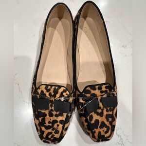 Stewart Weitzman calf hair leopard Print Loafers. Size 8